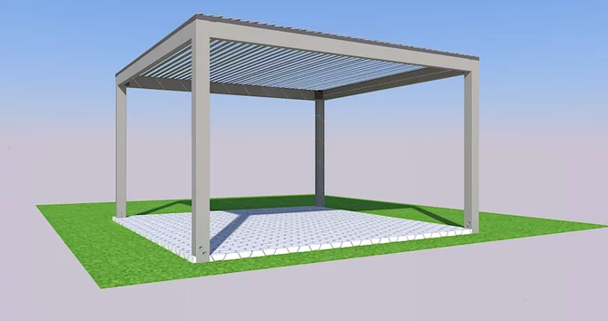 Bioklimatická pergola na mieru s nastaviteľnou strechou Bioklimatická pergola na mieru s nastaviteľnou strechou