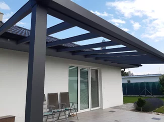 Oceľová pergola – realizácia Bedzany