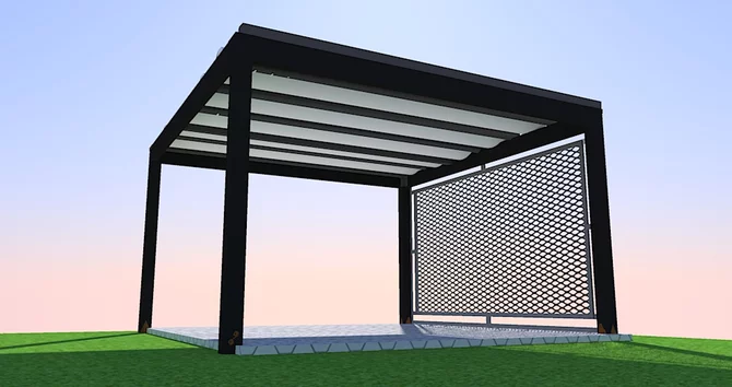 posuvná pergola s textilným tienením na terasu posuvná pergola s textilným tienením na terasu